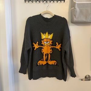 Zara Garfield cute sweater charcoal